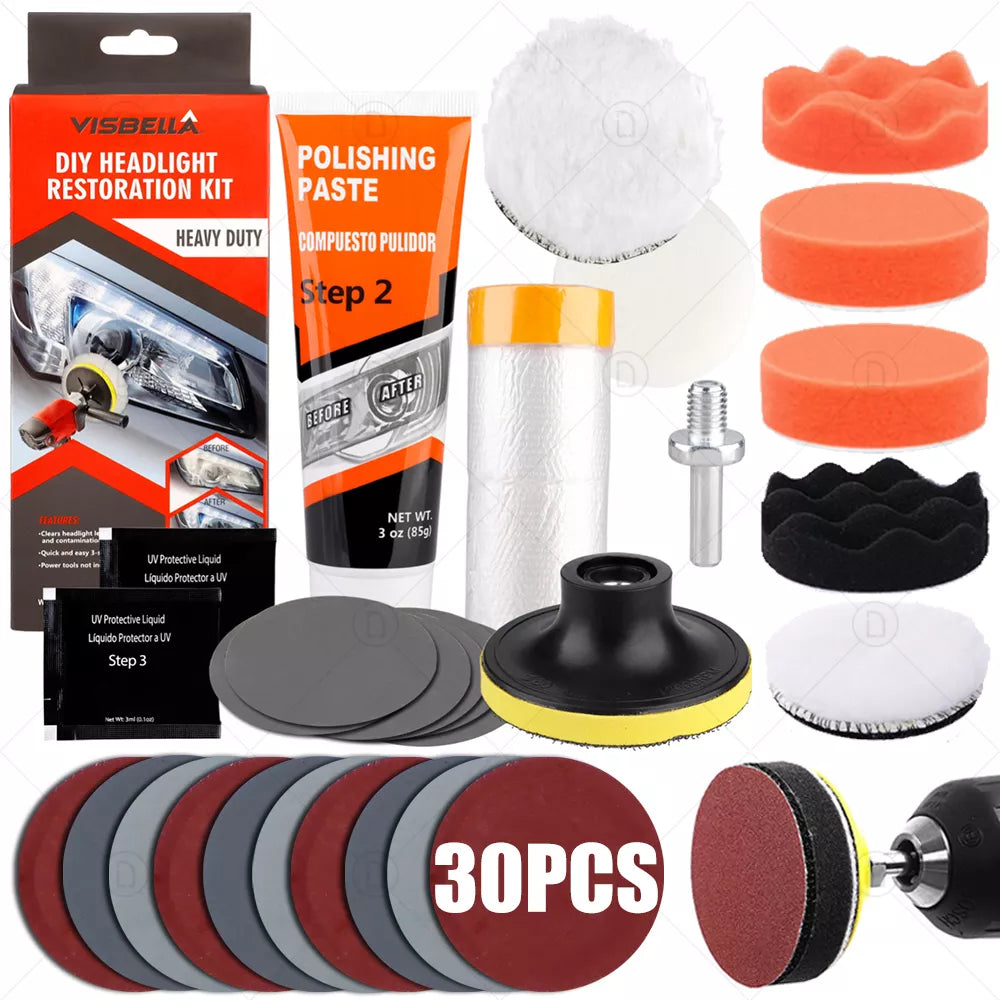 Car Headlight Restoration Polishing Kits Chemical Brightener Headlamp Repair Light Lens Polisher Cleaning Paste Refurbish Tool [CAR] [DTL]