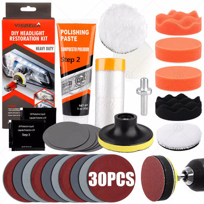 Car Headlight Restoration Polishing Kits Chemical Brightener Headlamp Repair Light Lens Polisher Cleaning Paste Refurbish Tool [CAR] [DTL]