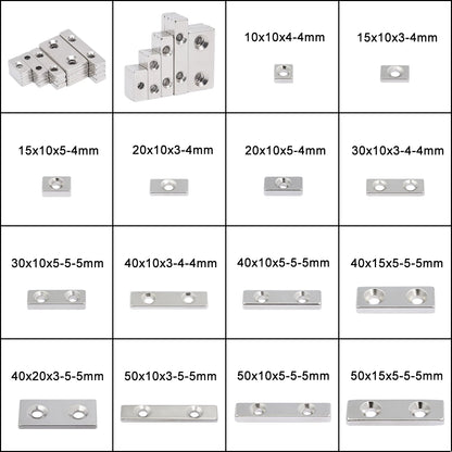 Strong Block Neodymium Magnets with Countersunk Hole N35 NdFeB Powerful Permanent Magnetic Square Rectangle Fridge Magnet [MAG]