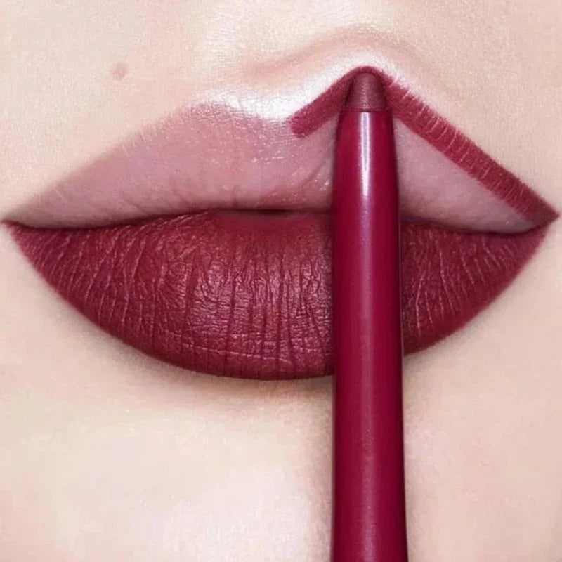 Waterproof Matte Lipliner Pencil Sexy Red Contour Tint Lipstick Lasting Non-stick Cup Moisturising Lips Makeup Cosmetic 12Color [CSM]