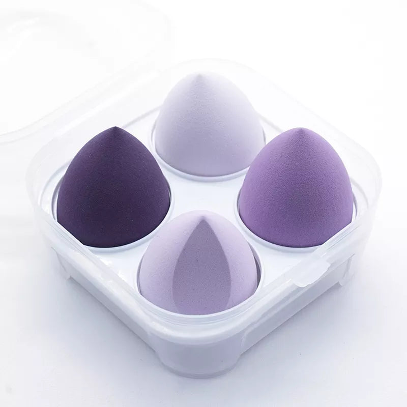 4Pc/Bag Makeup Sponge Powder Puff Dry and Wet Combined Beauty Cosmetic Ball Foundation Powder Puff Bevel Cut Make Up Sponge Tool [CSM]