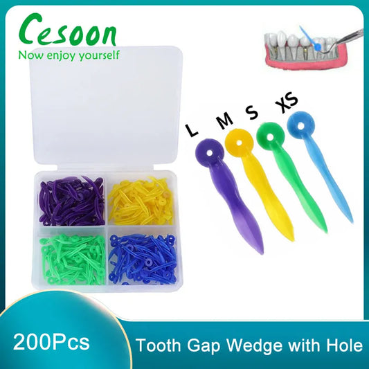 200Pc Dental Disposable Tooth Gap Wedges With End Circular Hole Medical Plastic 4 Sizes Oral Care Accessories Dentistry Lab Tool [DEN]