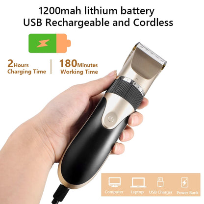 Professional Hair Trimmer Digital USB Rechargeable Hair Clipper for Men Haircut Ceramic Blade Razor Hair Cutter Barber Machine [HAI]