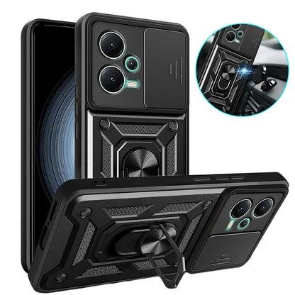 For Xiaomi Redmi Note 12 Pro 5G Case Car Holder Armor Phoen Case For Redmi Note 12 Pro + Plus Slide Camera Protect Back Cover [CAR]