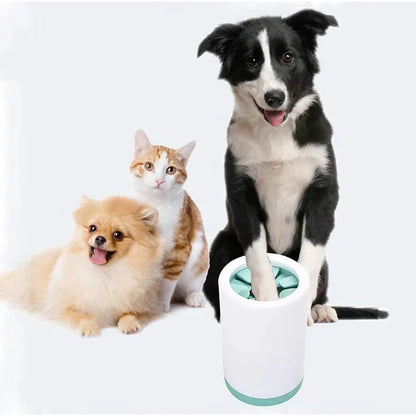 Portable Dog Paw Cleaner Foot Washer Cup for Small Medium Dogs and Cats Muddy Paw Silicone Automatic Dog Wash Cleaning Supplies [PET]