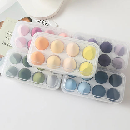 4/8pcs Makeup Sponge Powder Puff Dry and Wet Combined Beauty Cosmetic Ball Foundation Powder Puff Bevel Cut Make Up Sponge Tools [CSM]