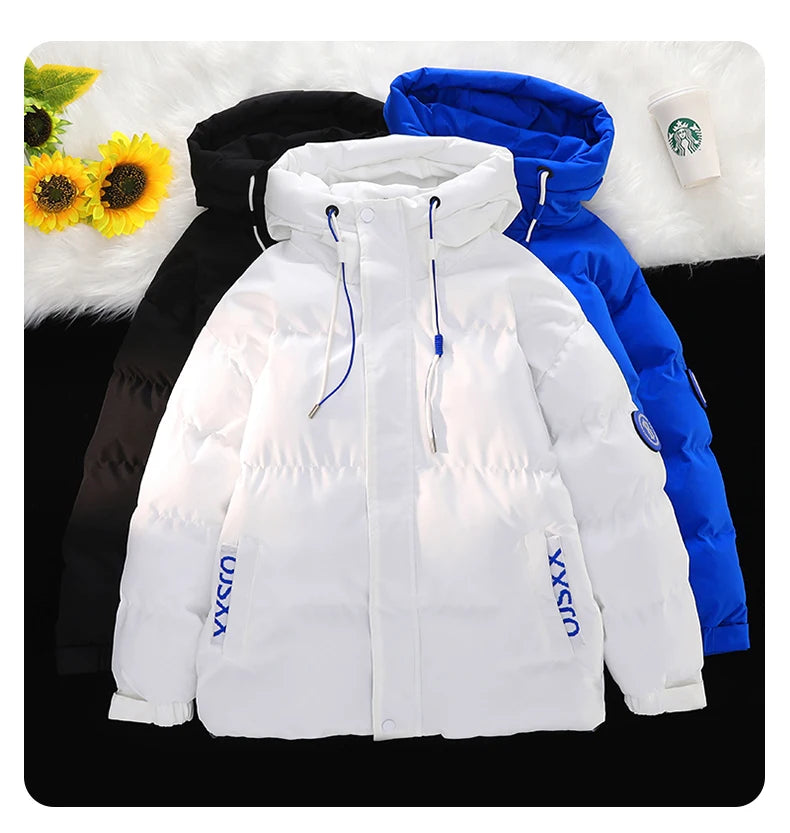 Popular Men's Cotton Clothes Winter Hooded Cotton Jacket 2023 New Trendy Brand Warm Cotton Coat Coat Loose Fit [MEN]