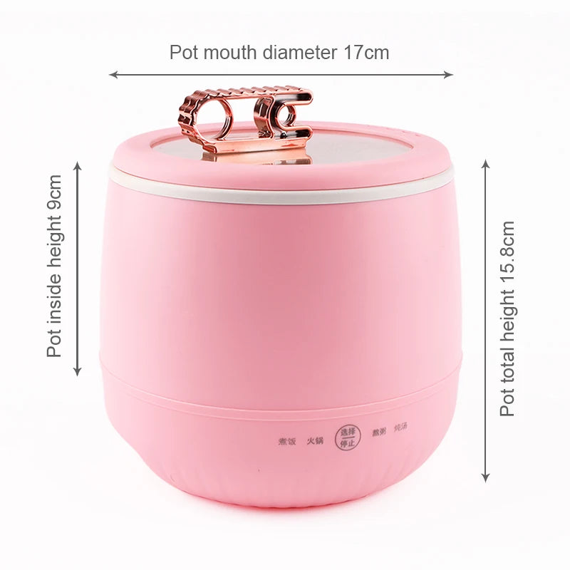 DMWD Multifunctional Electric Rice Cooker Hotpot Skillet Soup Porridge Stew Shabu Non-stick Ceramic Pot Food Meal Steamer Heater [HAP]