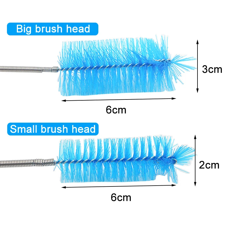 Aquarium Cleaning Brush for Water Filter Pump Lily Pipe Air Tube Hose Stainless Steel Fish Tank Brush Water Pump Accessories [PUM]