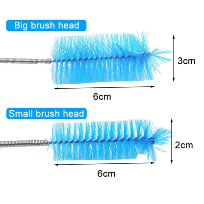 Aquarium Cleaning Brush for Water Filter Pump Lily Pipe Air Tube Hose Stainless Steel Fish Tank Brush Water Pump Accessories [PUM]