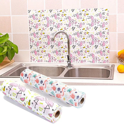 1 Roll Kitchen Table Mat Drawers Cabinet Shelf Liners Flamingo Cupboard Placemat Waterproof Oil proof Shoes Cabinet Mat [PET]