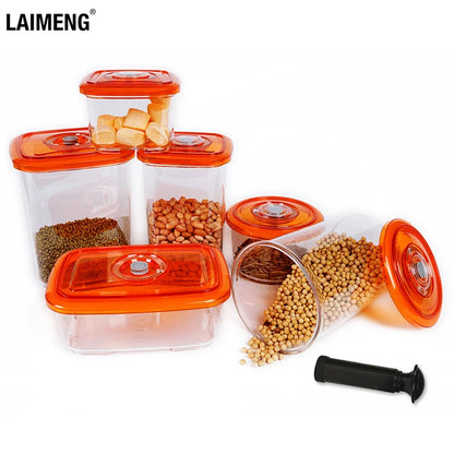 LAIMENG Vacuum Container Plastic Food Storage Container With Lid Damp Proof Large Capacity Kitchen Box for Vacuum Sealer S250 [HAP]