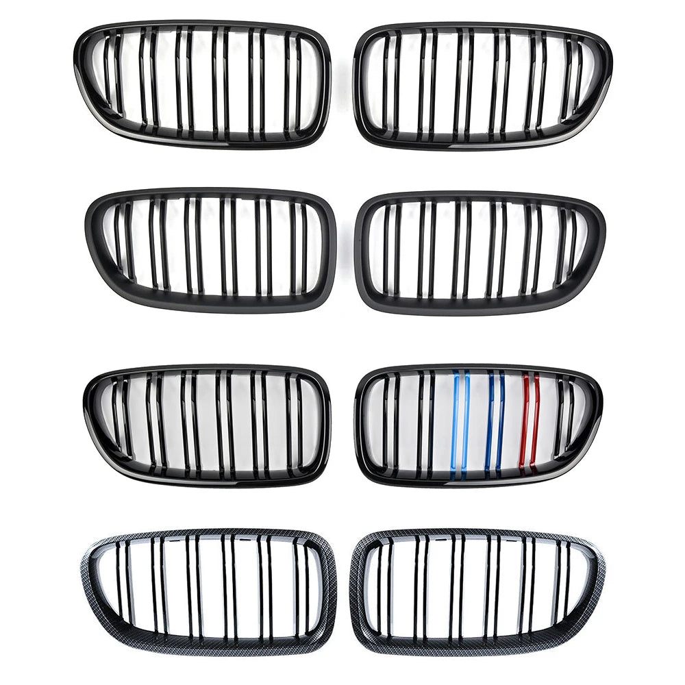 Car Gloss Black Kidney Grill Dual Slats Racing Grill For BMW 5 Series F10 F11 F18 520d 530d 540i 2010-2017 Replacement Part [BDK]