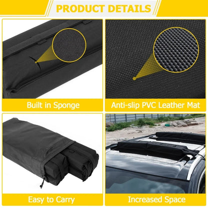 Universal Soft Car Roof Rack Pads PVC 600D Oxford cloth for Kayak/Canoe/Snowboard/Windsurfing Luggage Carry Load 60kg Baggage [CAR]