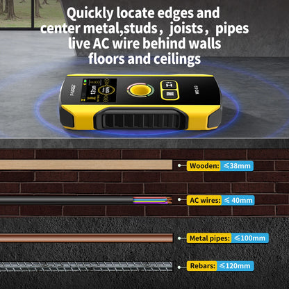 FNIRSI WD-01/WD-02 Metal Detector Wall Scanner AC Live Cable Wires Metal Wood Stud Find with Positioning Hole Wall Detector [MTL]