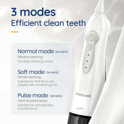 D52 Oral Irrigator USB Rechargeable Water Flosser Portable Dental Water Jet 300ML Water Tank Waterproof 4 Model Teeth Cleaner [DEN]