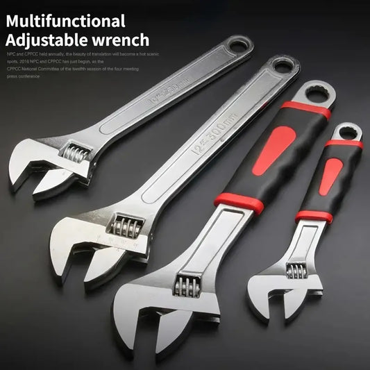 Heavy-Duty Rubber-Coated Adjustable Wrench Auto and Car & Bathroom Repairs Tools Universal Spanner Torque Socket Set Hand Tool [HTO]