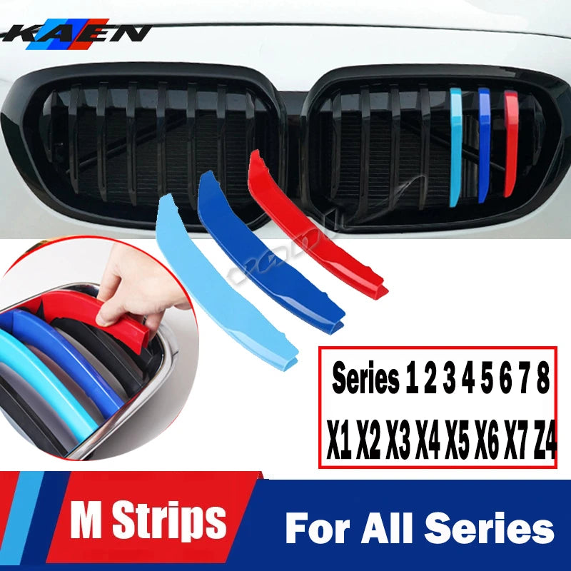 M Power Front Grille Trim Strips For BMW X1 X2 X3 X4 X5 X6 X7 F48 F49 E84 F39 F25 F26 G01 G02 F15 E70 G05 F16 E71 E72 G07 Z4 E89 [BDK]