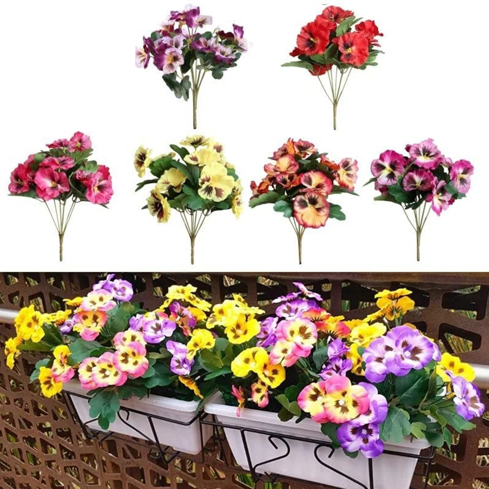 Artificial Pansy Flowers 10 Head 26cm Silk Fake Pansy Flower Christmas Decor For Home Party Wedding Party Background Decor [FLW]