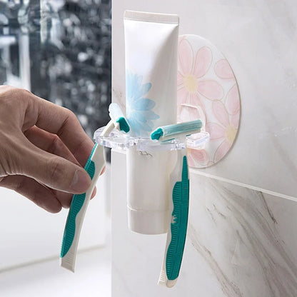 1PC Plastic Toothbrush Holder Toothpaste Storage Rack Razor Toothbrush Dispenser Bathroom Storage Rack Bathroom Accessories Tool [DSP]