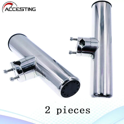 Hot Sale 2pcs 316 Stainless Steel Clamp On Fishing Rod Holder Set For Marine Boat 22 ~ 26mm Rails Tube 7/8'' to 1'' Rails [MRN]