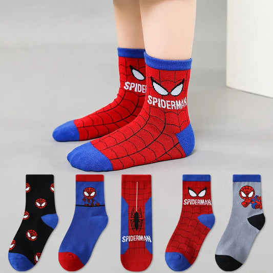 Disney Baby Socks Spiderman Cartoon Anime Hero Cotton Boys Tube Socks Children Autumn Winter Kids Socks Random 1pair [SOX]