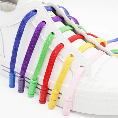 Colorful Capsule Lock Shoelaces Without ties Elastic Laces Sneakers No Tie Shoe laces Kids Adult Flat Quick Shoelace for Shoes [SHO]