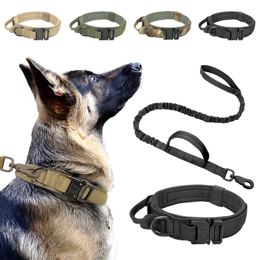 Tactical Dog Collar Military Adjustable Durable Nylon Lead For Medium Large Walking Training Pet Accessory Breakaway Leash Rope [PET]