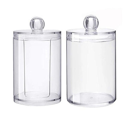 Acrylic Multifunctional Round Receive Box Jewelry Box New Cosmetic Make-Up Cotton Swabs Transparent Container [CSM]