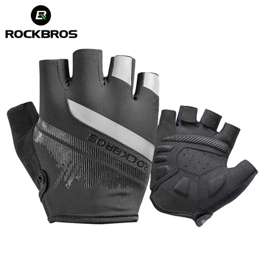 ROCKBROS Cycling Gloves Half Finger Shockproof Wear Resistant Breathable MTB Road Bicycle Gloves Men Women Sports Bike Equipment [SPT]