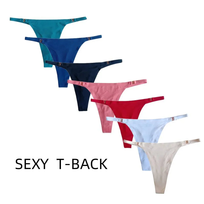 Sexy Women Seamless Thong Low Waist Lingerie Ice Silk Women's Panties G-String T-Back Sexy Thongs Ladies Comfortable Underwear [GRM] [UND]