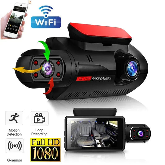 Dual Lens Dash Cam for Cars Black Box HD 1080P Car Video Recorder with WIFI Night Vision G-sensor Loop Recording Dvr Car Camera [CAR]