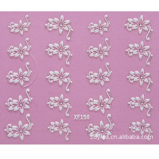 Waterproof Water Transfer Nails Art Sticker Fshion 3D Flower Design Girl And Women Manicure Tools Nail Decoration Decals XF150 [BEU]