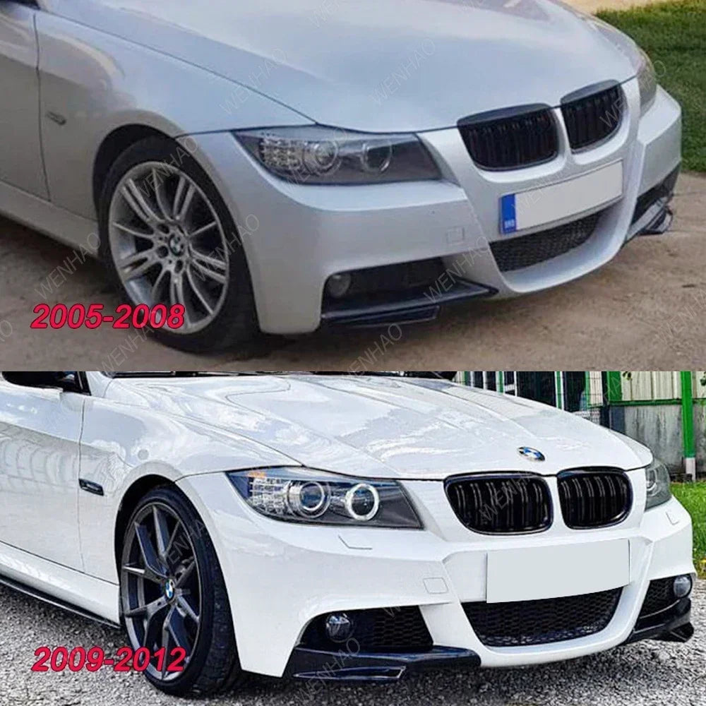 Car Front Bumper Canard Splitter For BMW 3 Series E90 E91 320i 330i 316i 318i 335i M Sport Pre-LCI 2005-2012 (Only for M Sport) [BDK]