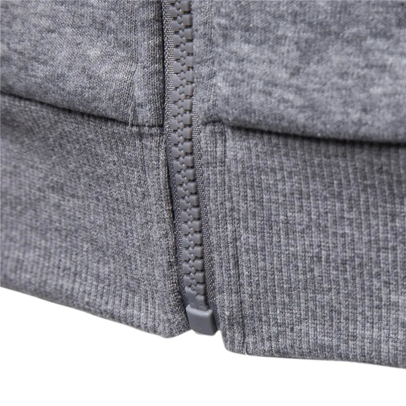 Autumn Winter Cotton Hoodied Mens Sweatshirts Solid Hoody Fleece Thick Hoodies Men Sportswear Zipper Sweatshirts Men [MEN]