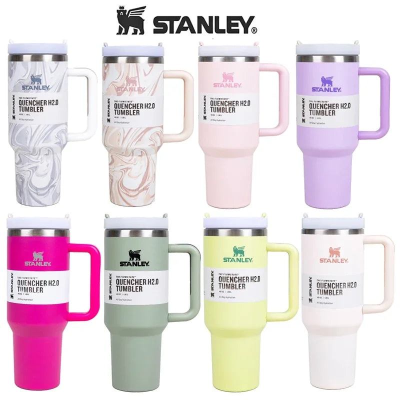 Stanley 30oz/40oz Insulated Tumbler With Lid and Straws Stainless Steel Coffee Tumbler with Handle Vacuum Leak Proof Coffee Cup [MUG]