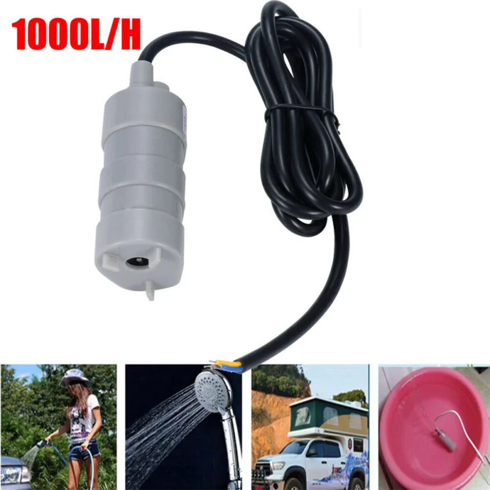 DC 12V Submersible Water Pump 1000L/H 5M High Flow Three-wire Water Pump For Motorhome Camper Pond Aquarium [PUM]