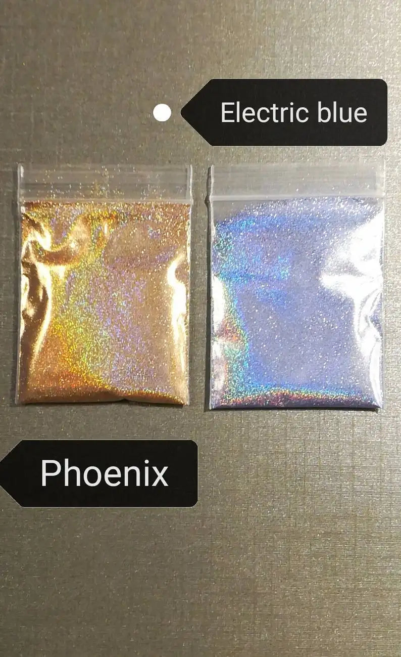 1/128  5g Holographic Rainbow Extra Fine Glitter Powder Dazzling Silver/Pink/Gold Nail Holo Glitter Cosmetic Grade Glitter 0.2mm [CSM]