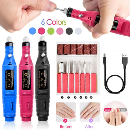 LULAA High Quality Nail Drill Machine Set Electric Nail Sander Gel Polish Remover Tools Driller Manicure Nail Accessories [BEU]