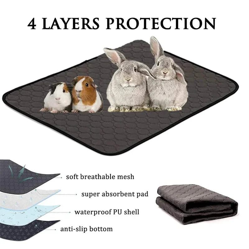 Rabbit Guinea Pig Cage Liner Small Pet Items Waterproof Anti Slip Bedding Mat Highly Absorbent Pee Pad for Hamsters Accessories [PET]