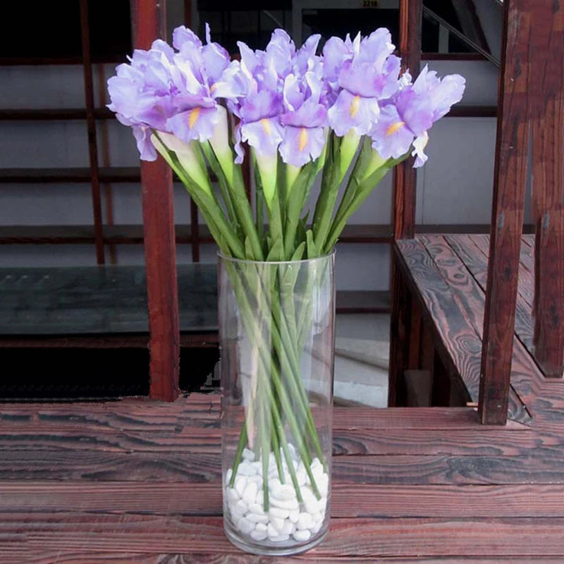 Artificial Iris Flower Branch Spring Wedding Decor Home Table Decoration Flores Silk Fake Flower Party Supplies [FLW]