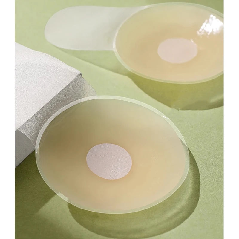 1Pairs Silicone Nipple Cover Lift Up Bra Sticker Adhesive Invisible Bras Chest Patch for Women Reusable Chest Breast Petals Pads [BRA]