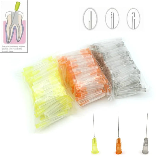 100Pcs Dental Endo Irrigation Needle Tip 25G/27G/30GA 30G End-Closed Side Hole Endo Syringe Root Canal Washing Needle Tip [DEN]