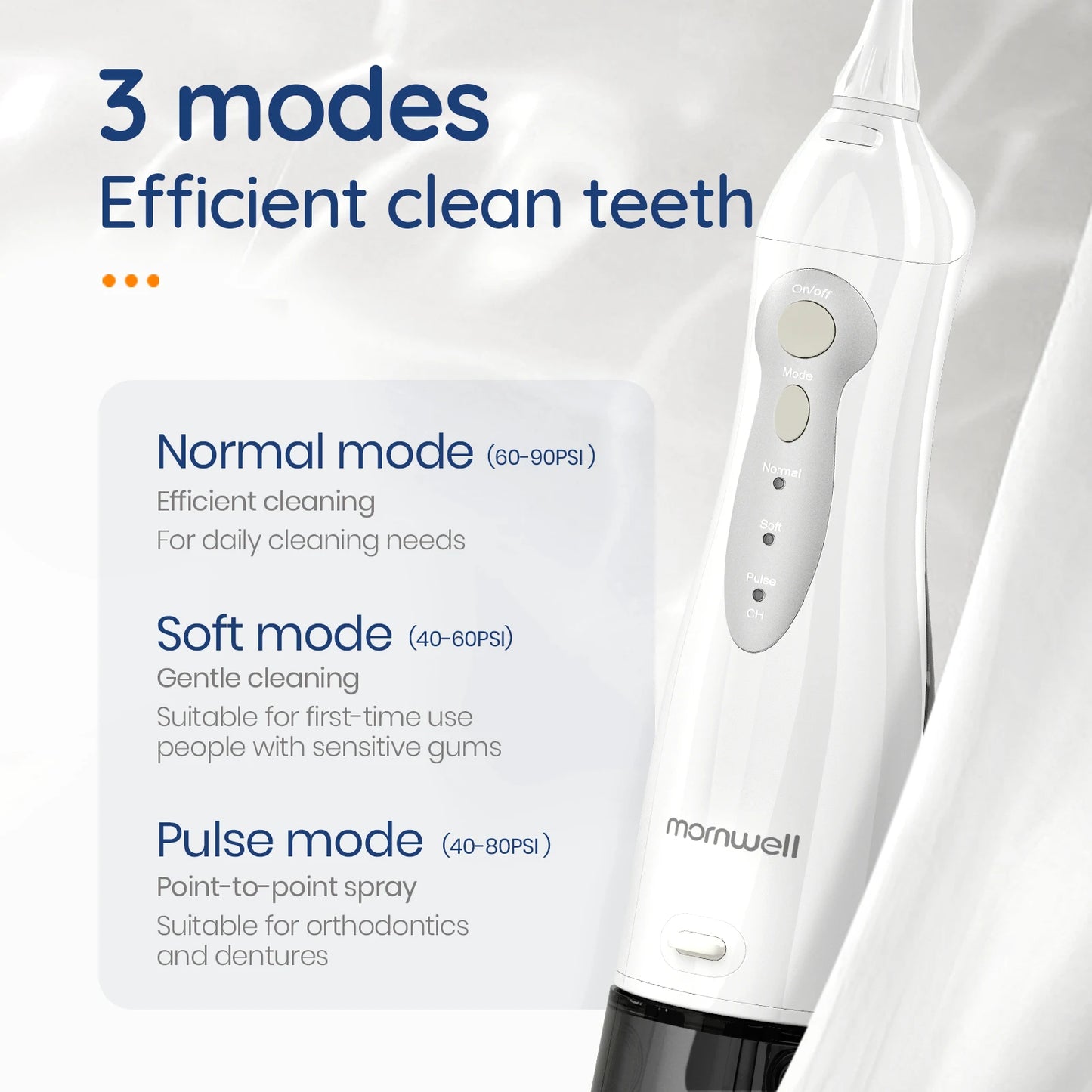 Oral Irrigator USB Rechargeable Water Flosser Portable Dental Water Jet 300ML Water Tank Waterproof Teeth Cleaner [HAP]