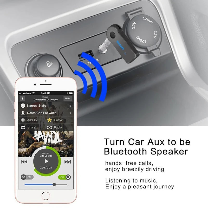 AUX Car Bluetooth Receiver,3.5mm Socket  5.0 Wireless Bluetooth Adapter,Audio Converter Mobile Phone Hands-Free Stereo [CAR]