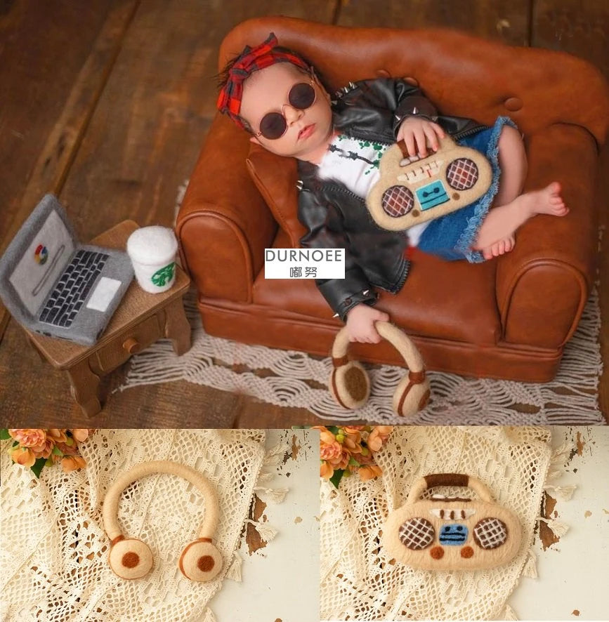 Newborn Photography Props Wool Felt Doll Mini TelePhone Handmade DIY Felting Kit Accessories Baby Photo Shooting Doll [PHO]