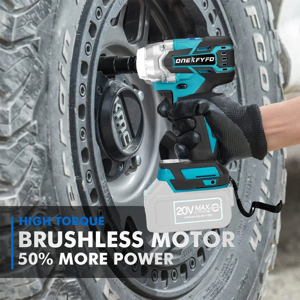 2 IN 1 Brushless Cordless Electric Impact Wrench 1/2 inch Screwdriver Socket Power Tools Compatible for Makita 18V（no battery） [PTO]