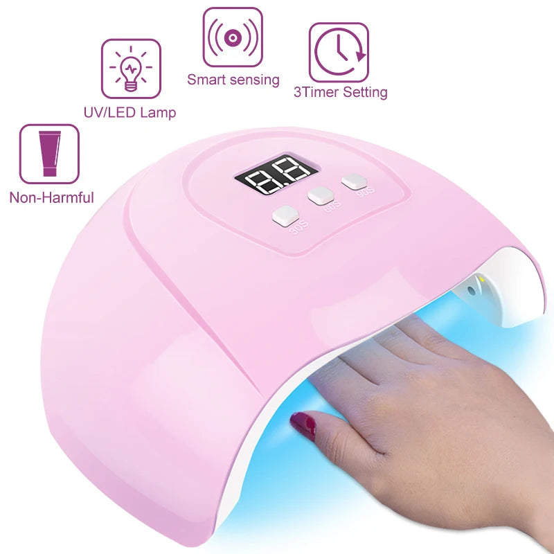 Nail set and Nail Lamp Choose 6 Color Gel Nail Polish Kit Electric Nail Drill Machine Manicure Set Nails Art Decorations [BEU]