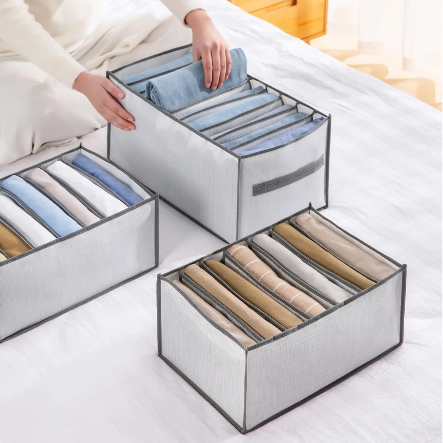 Closets Clothes Organizer Pants Jeans Storage Box Cabinet Drawer Organizer Underwear Socks T-Shirt Wardrobe Storage Organizers [SOX]