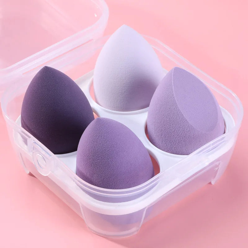 4pcs Makeup Sponge Powder Puff Dry and Wet Combined Beauty Cosmetic Ball Foundation Powder Puff Bevel Cut Make Up Sponge Tools [CSM]